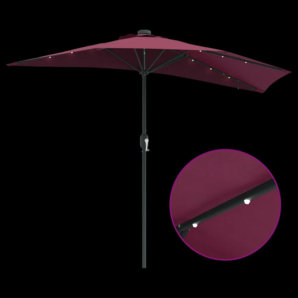 Ombrello da giardino Rosso Bordeaux 294 x 150 x 223 cm 42003263