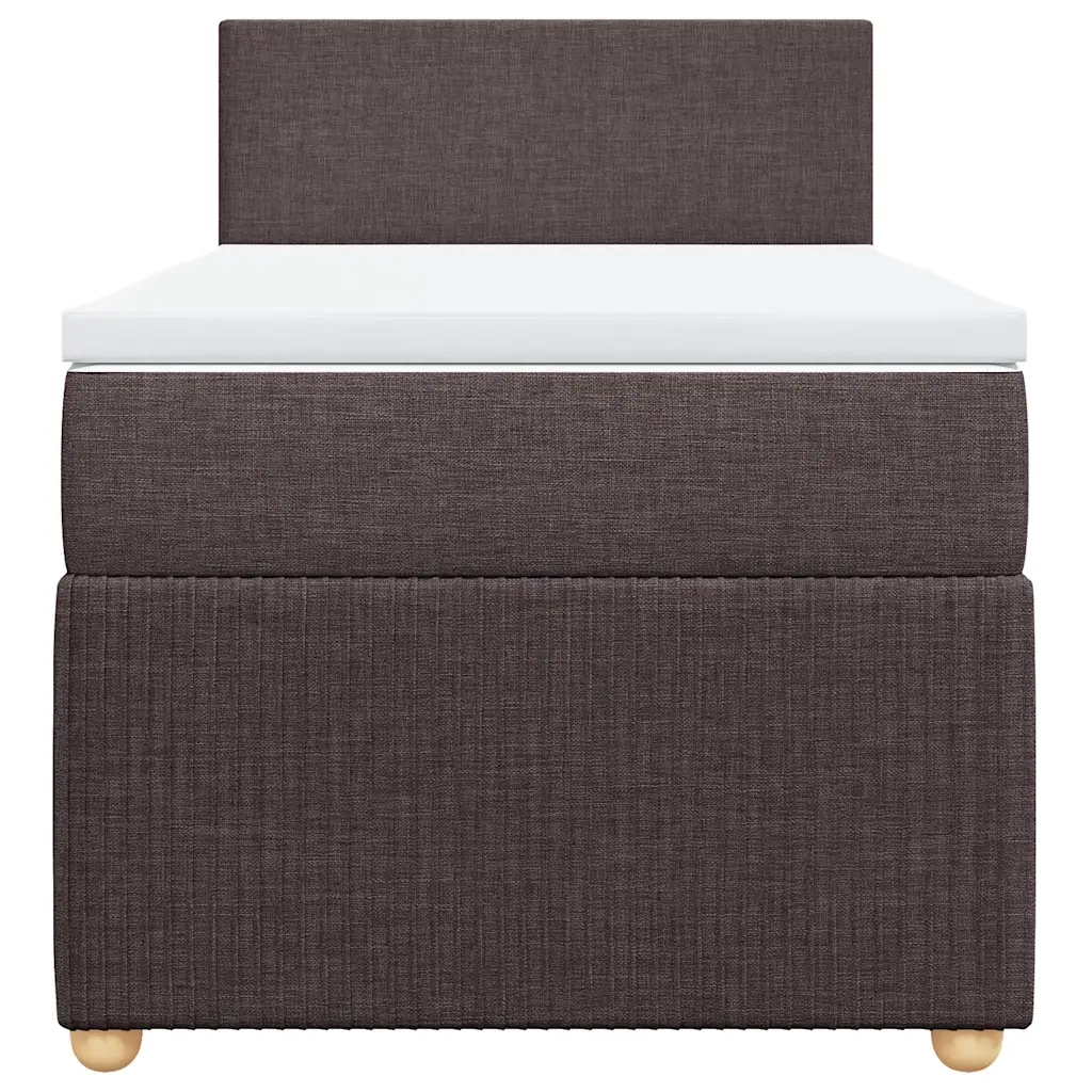 Giroletto a Molle con Materasso Marrone Scuro 90x200 cm Tessuto 3289635