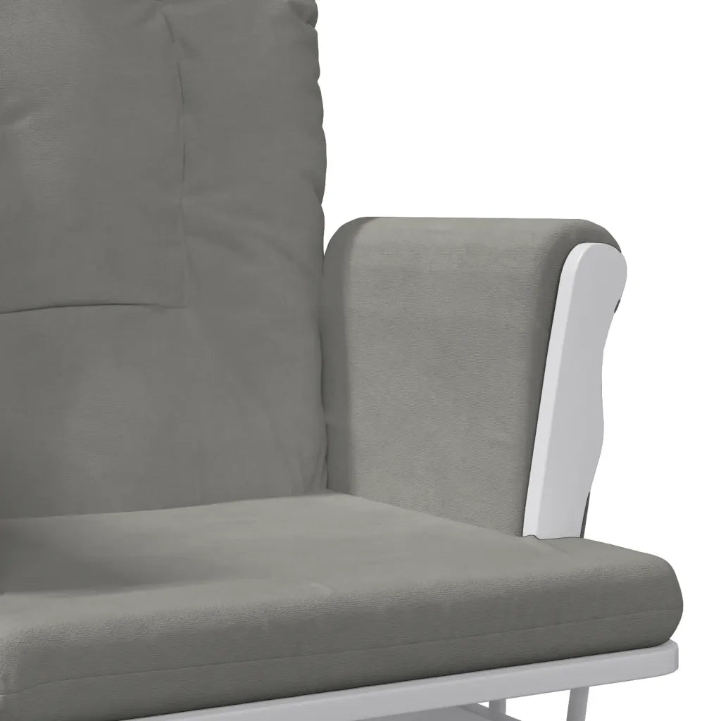 Poltrona | Sedia Relax Glider con Sgabello Grigio Chiaro in Tessuto