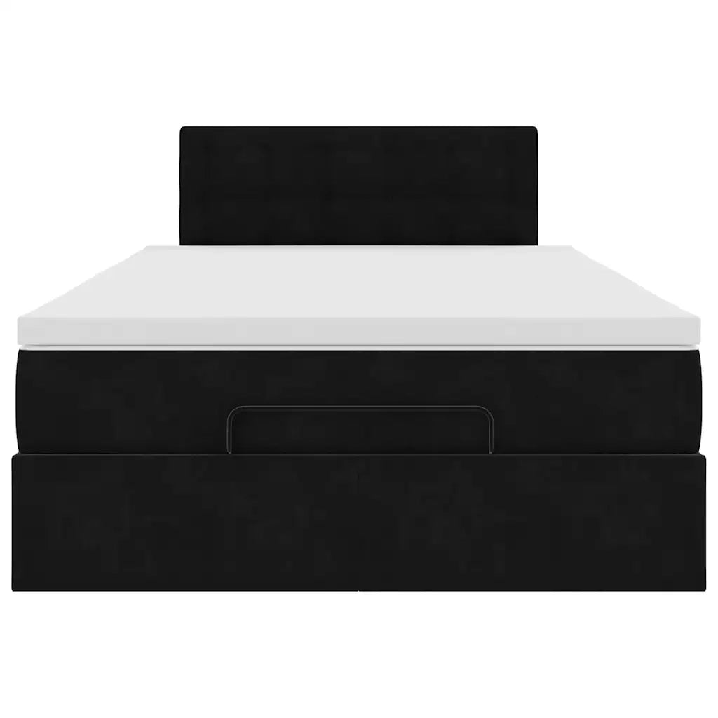 Struttura Letto Pouf con Materasso Nero 120x200 cm Velluto 3311911