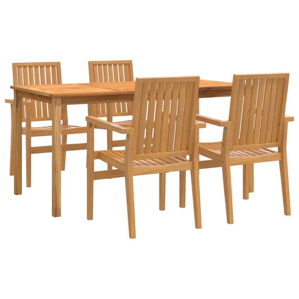 Set da Pranzo per Giardino 5 pz in Legno Massello di Teak 3157917