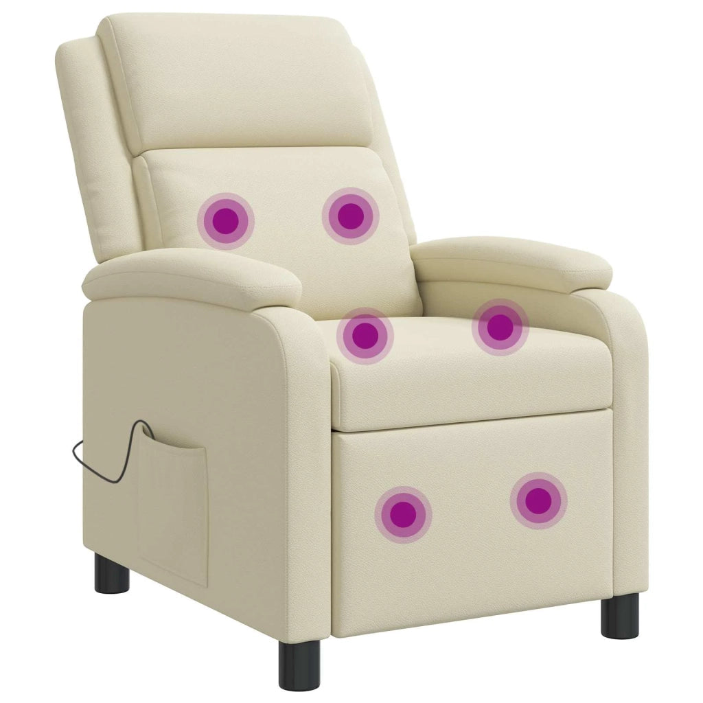 Poltrona Massaggiante Crema Similpelle 42034862