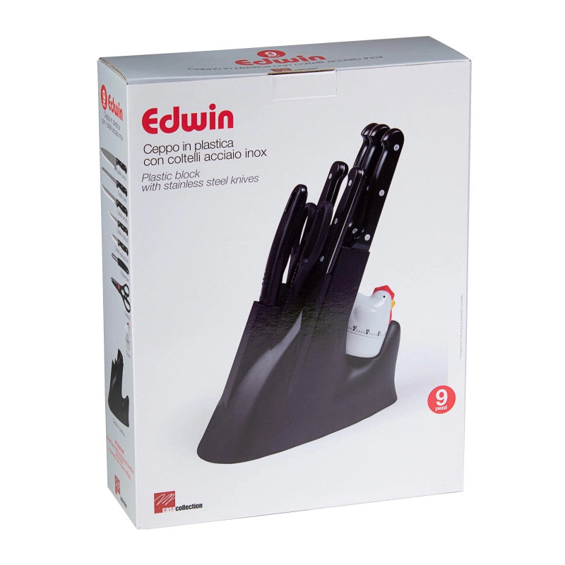 Set di 6 Ceppi Coltelli 9 Pezzi Edwin Acciaio/plastica