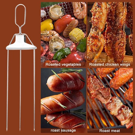 Verga da barbecue in acciaio inossidabile, pala da spinta, accessori barbecue essenziali