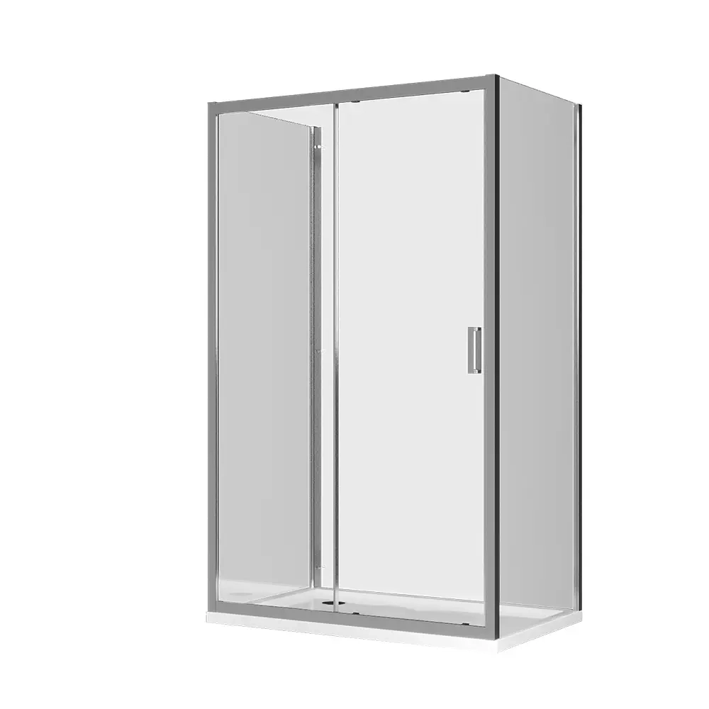 Box doccia 3 lati 90x120x90 cm con porta scorrevole e vetro temperato 6mm trasparente | Ustica