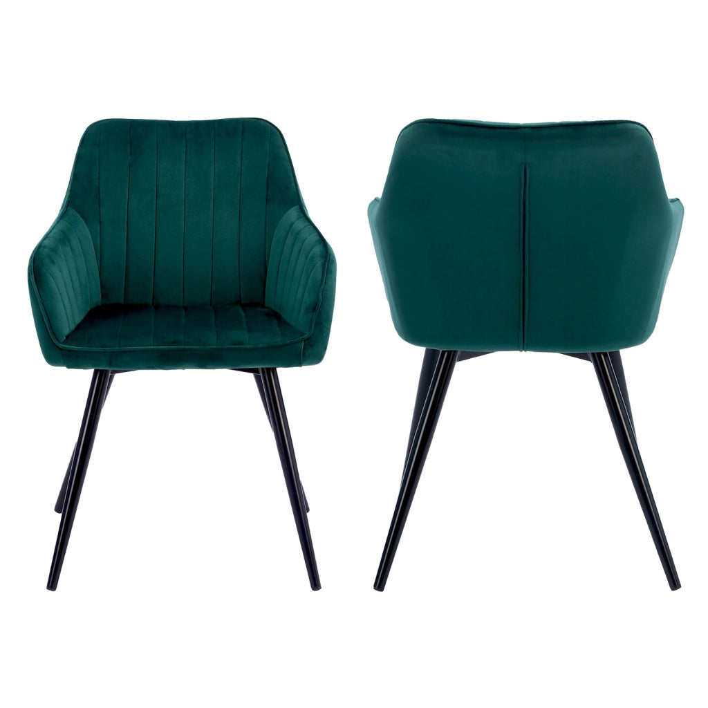 Set di 2 sedie in velluto verde BERTILLE