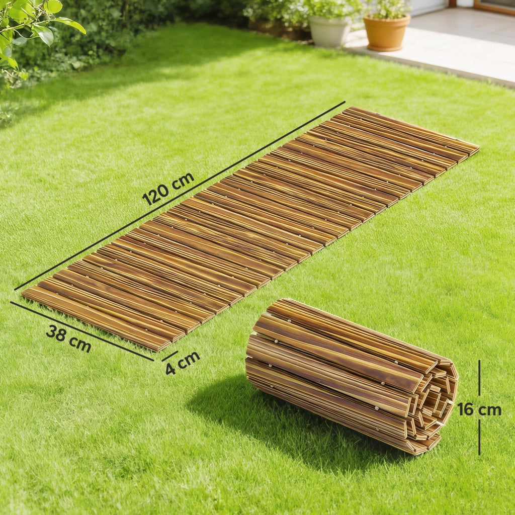 Camino da giardino in legno ¨C zephmum ¨C 120x38 cm carbonizzato