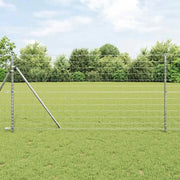 Recinzione con Posto Argento 1 x 25 m Acciaio e PVC