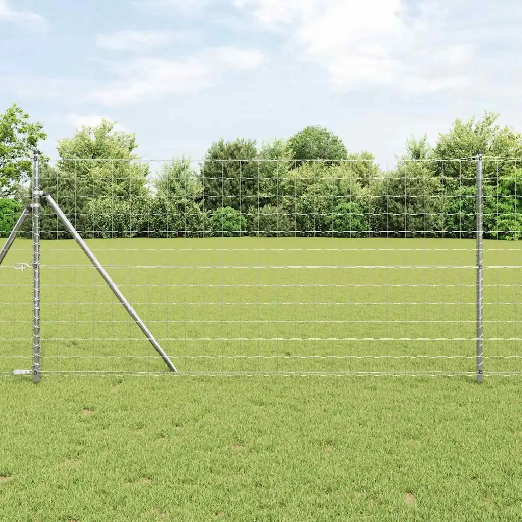 Recinzione con Posto Argento 1 x 25 m Acciaio e PVC