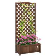 Fioriera con Griglia Legno ¨C zephmum ¨C Marrone 76x36x170 cm
