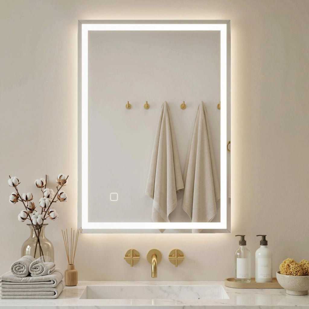 Specchio da Bagno con LED ¨C Minimal ¨C Bianco