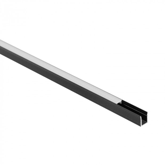 Profilo LED NW01 da superficie nero diffusore opale 1m Ecolight