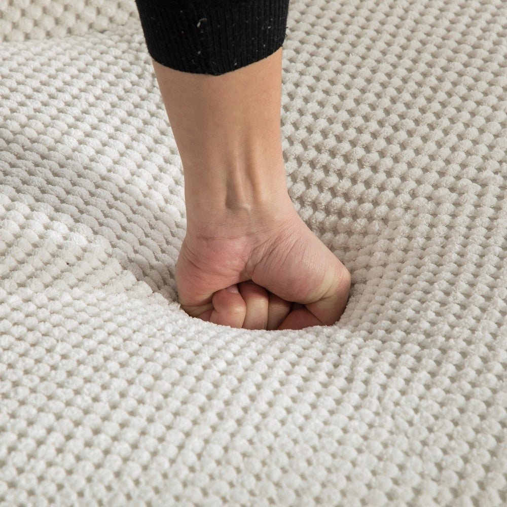 Divano Modulare in Tessuto Chenille ¨C MINIMAL ¨C Beige, Morbido, Cuscini Inclusi