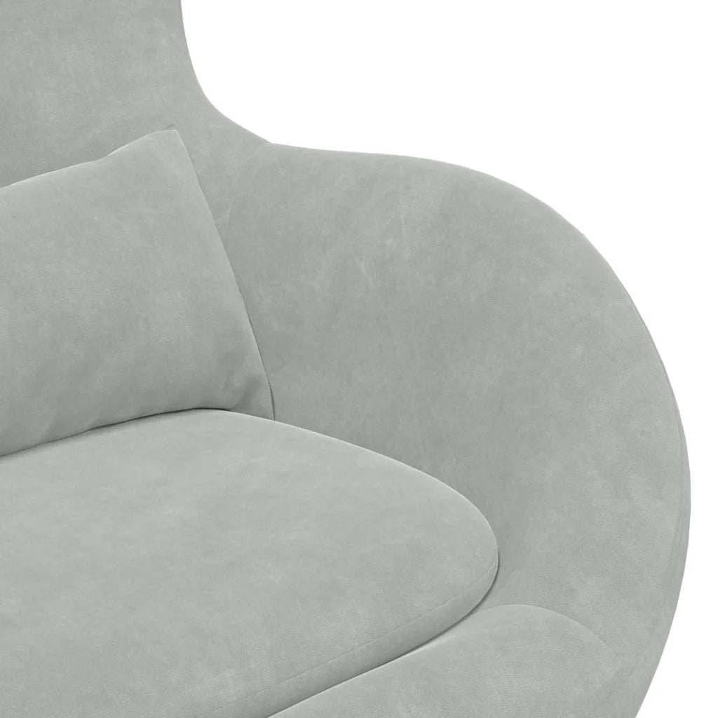 Poltrona | Sedia Relax uovo Grigio chiaro Velluto