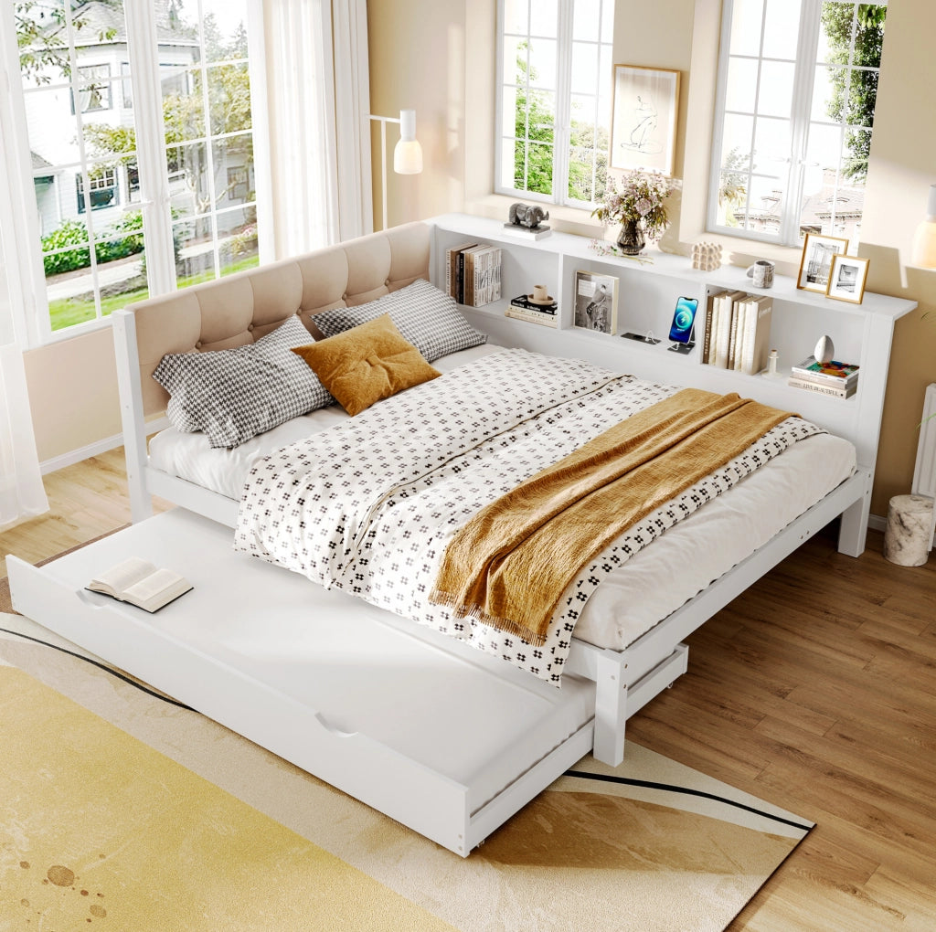 LETTO Estraibile 140x200 cm Legno di pino Bianco