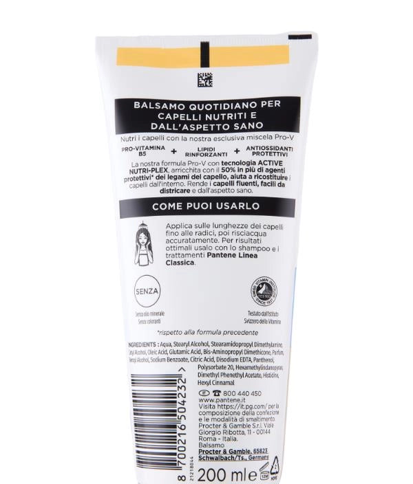 PANTENE PRO-V ACTIVE NUTRI-PLEX BALSAMO LINEA CLASSICA NUTRE I CAPELLI NORMALI E MISTI 200 ML