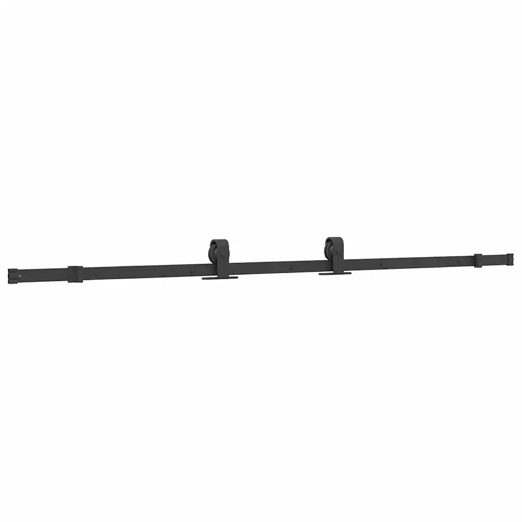 Porta Scorrevole Set Ferramenta Nera 90x205 cm Vetro Temperato 3375884