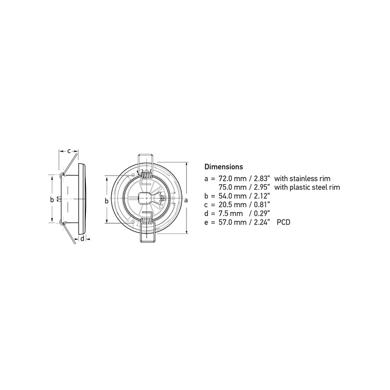 EUROLED 75 PLASTICA LUCE BIANCA 24V