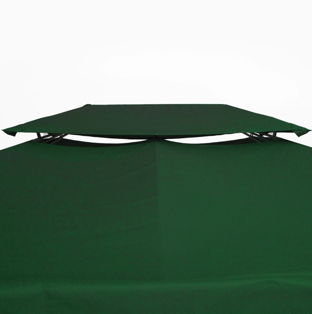 Telo di Ricambio in Poliestere per Padiglione da Giardino 3x4m Verde con Doppio Tetto Ventilato