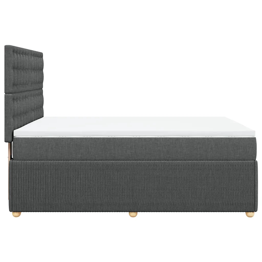Giroletto a Molle con Materasso Grigio Scuro 140x200cm Tessuto 3294394