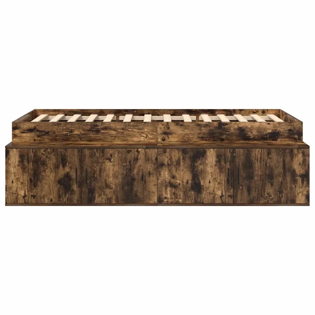 Letto singolo | Letto per adulti | Struttura del letto Rovere fum¨¦ 70 x 190 cm Legno multistrato