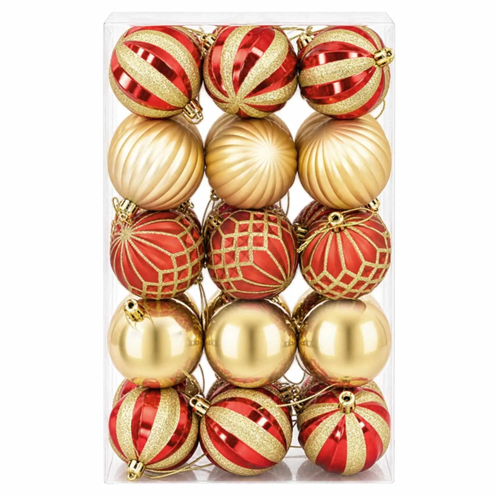 Set di Palline di Natale 30 pz Oro e Rosso Ø 6 cm Plastica 42053222