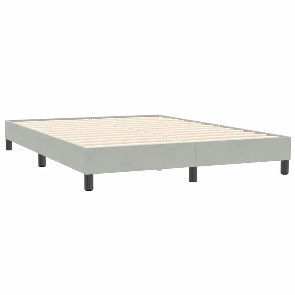 Giroletto a Molle con Materasso Grigio Chiaro 160x210cm Velluto 3316503