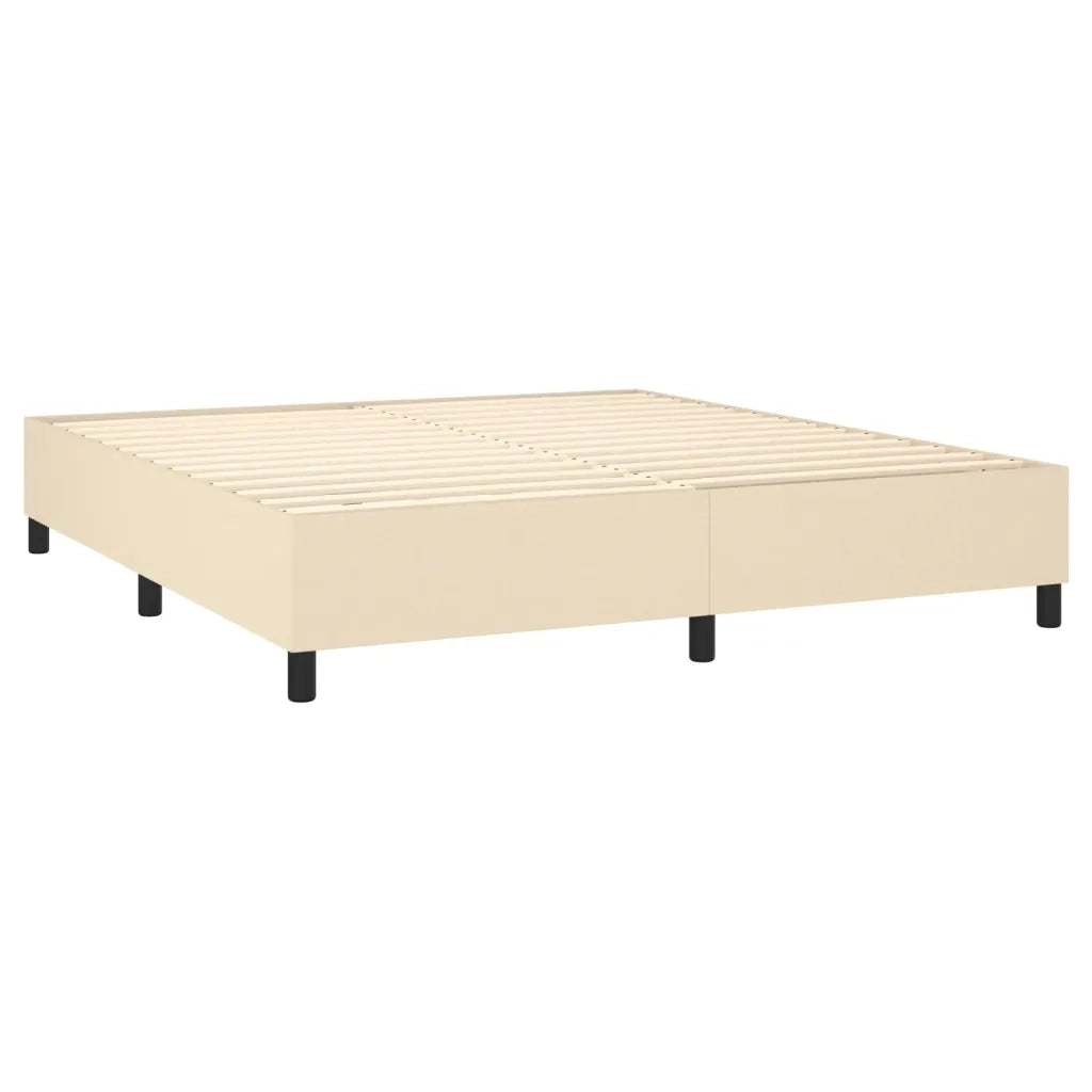 Letto a Molle con Materasso e LED Crema 180x200 cm in Tessuto 3135058