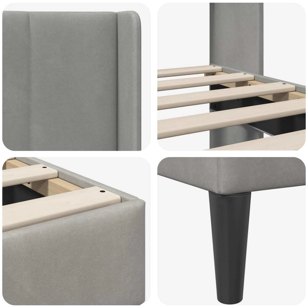 Struttura del letto Grigio Chiaro 120 x 200 cm Velluto 42027497