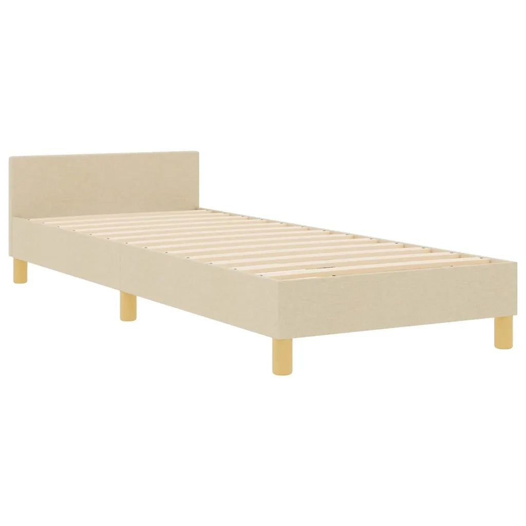 Struttura del letto con testiera Crema 80 x 200 cm Tessuto 3344611