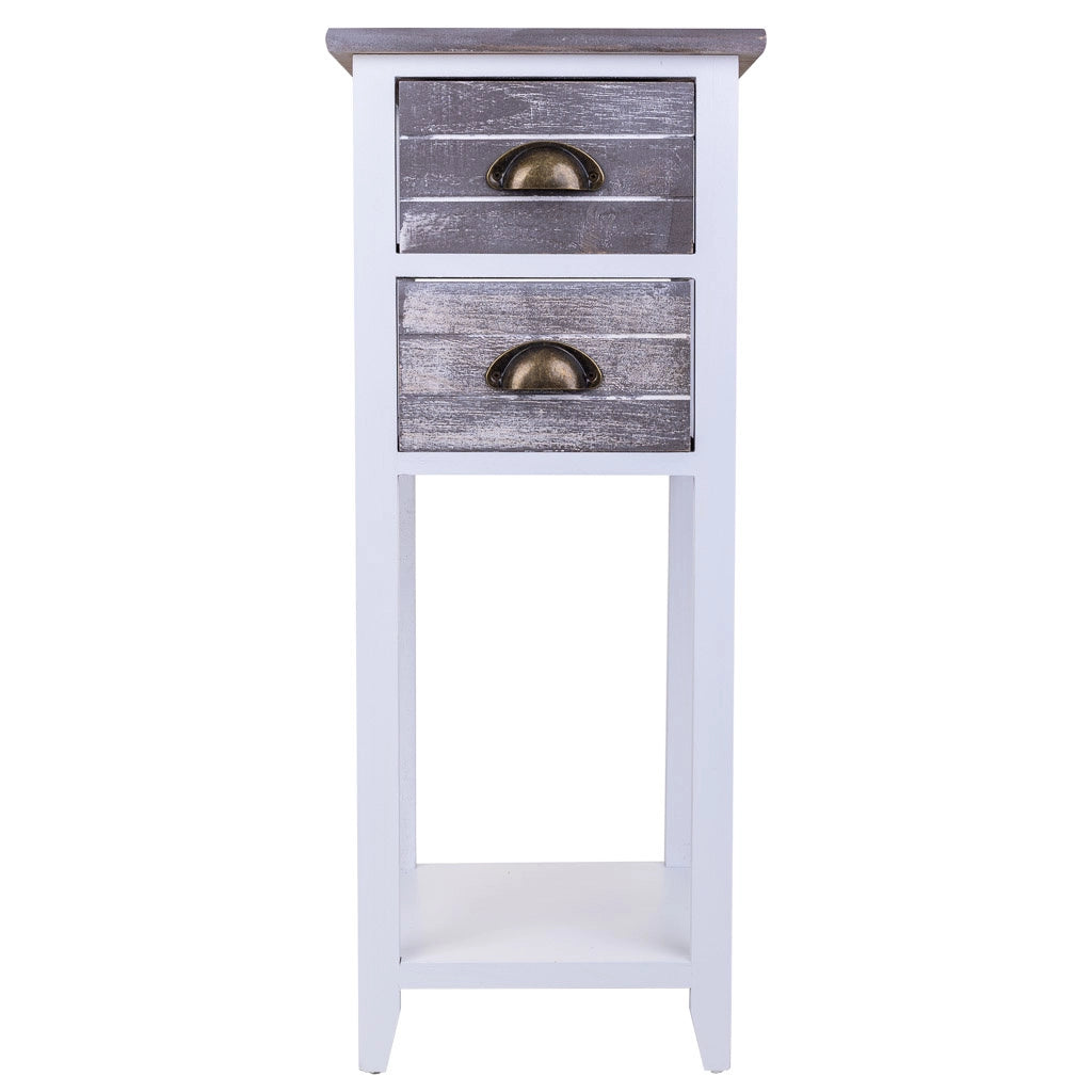 Comodino in legno bianco 30x30x73