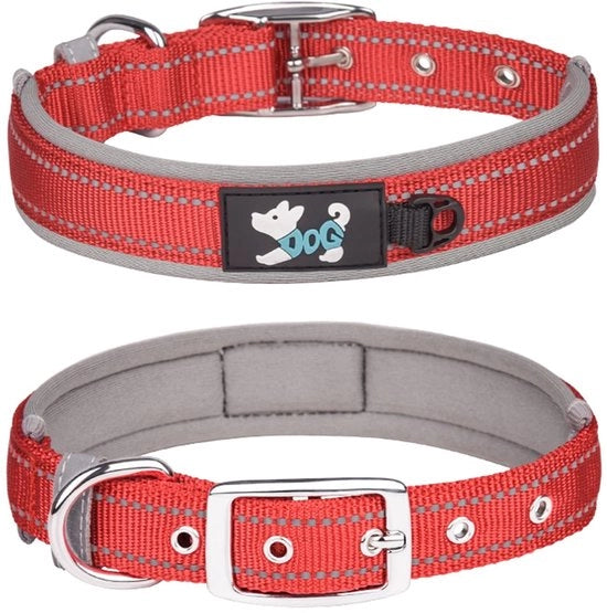 Collare per cani adattabile - Collare riflettente - Collare morbido in neoprene - Collare in nylon - per cani grandi - misura XL (58-68 cm) - collare per cani