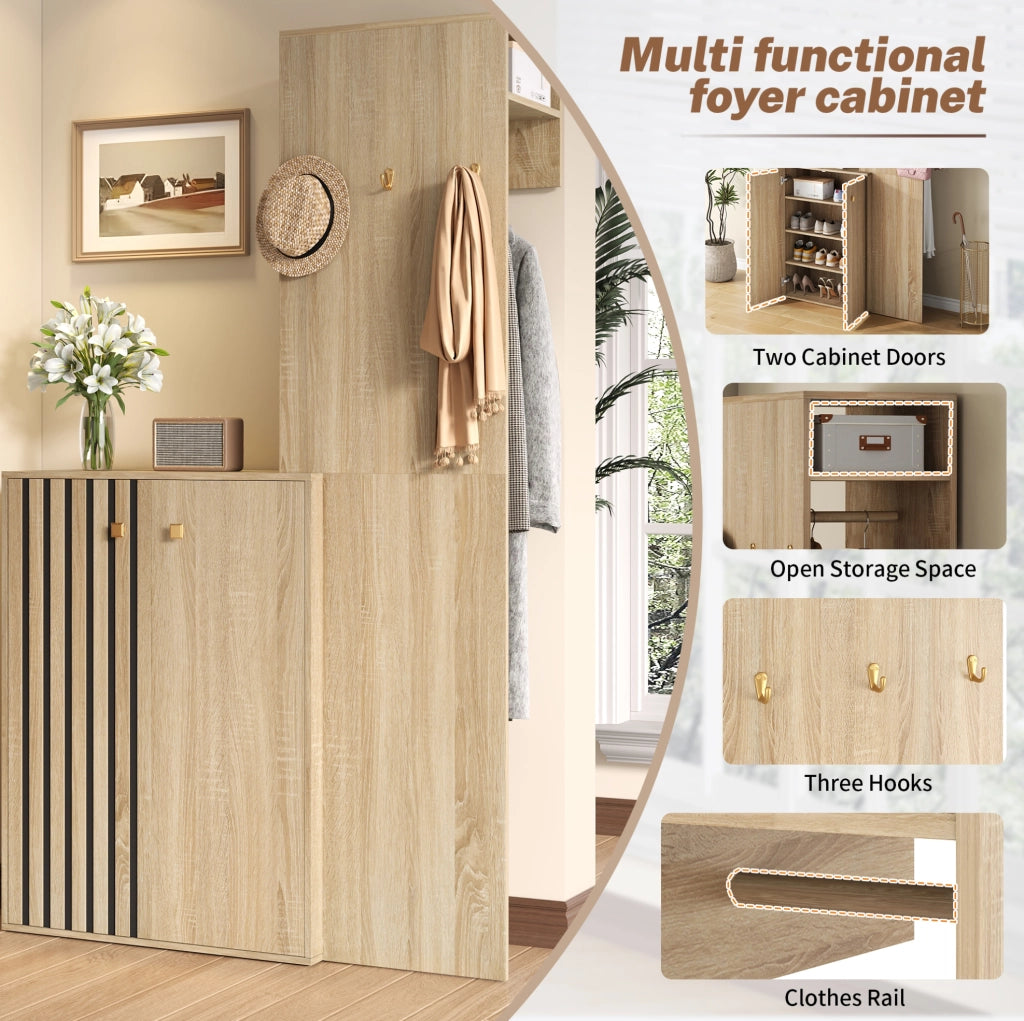 ARMADIO Guardaroba da Ingresso 115x38,5x191,5 cm MDF Naturale