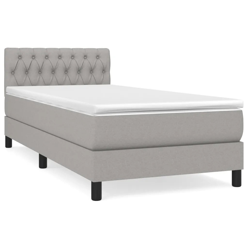 Giroletto a Molle con Materasso Grigio Chiaro 90x190 cm Tessuto 3140257