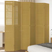 Divisorio Ambienti | Divider per stanze | Paravento 6 Pannelli Marrone Legno Massello Paulownia
