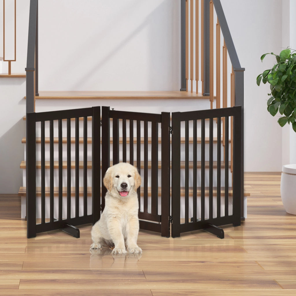 Cancello per Bambini e Cani ¨C Minimal ¨C 155x76 cm Legno Scuro