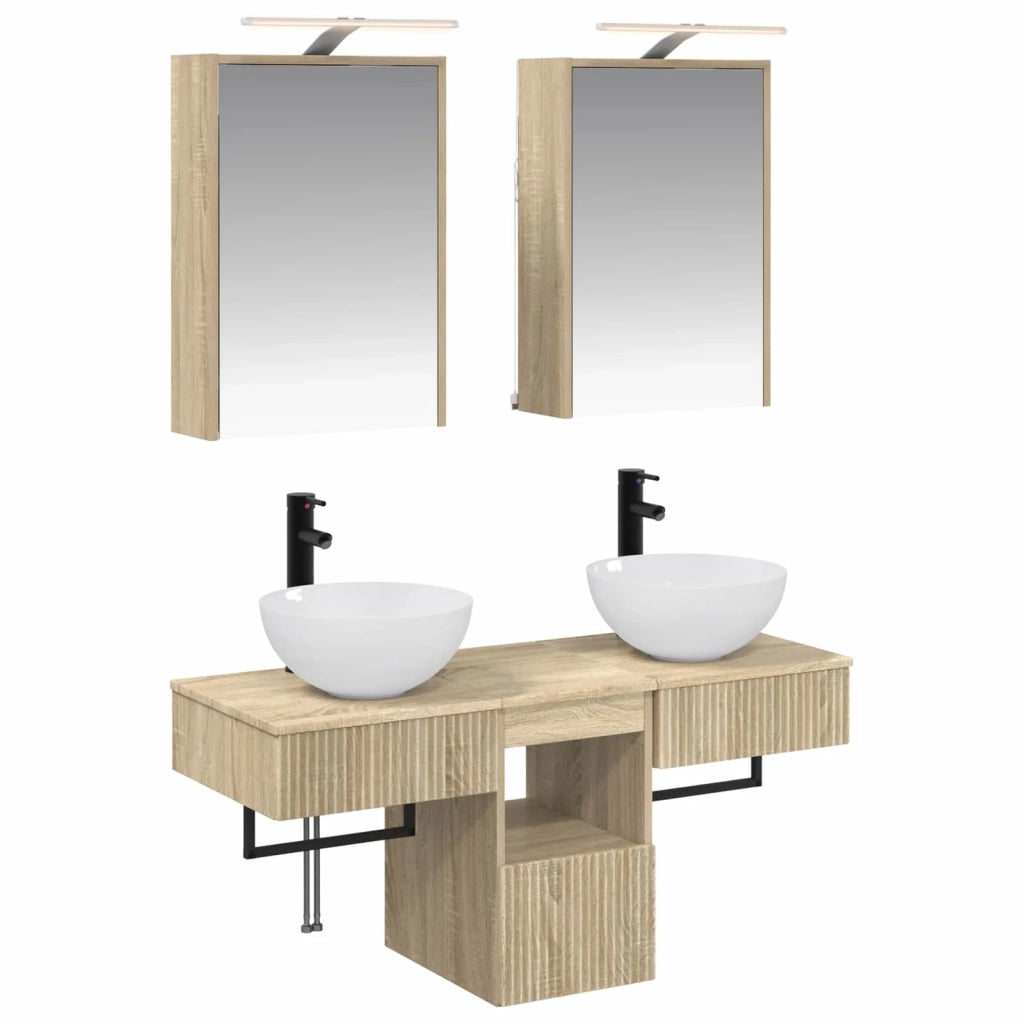 Set di Armadi da Bagno 5 pz Rovere Sonoma Legno ingegnerizzato 3406281