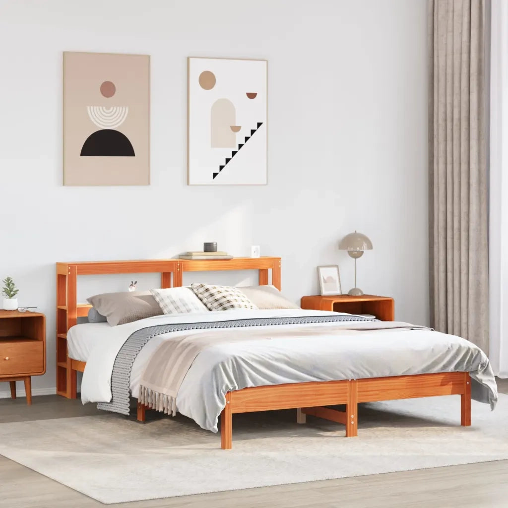 Letto senza Materasso Marrone Cera 150x200 cm in Legno di Pino 3306146