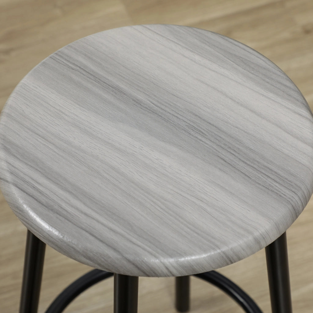 Tavolo da pranzo con 4 sgabelli ¨C zephmum ¨C nero, metallo e legno, 90x200 cm