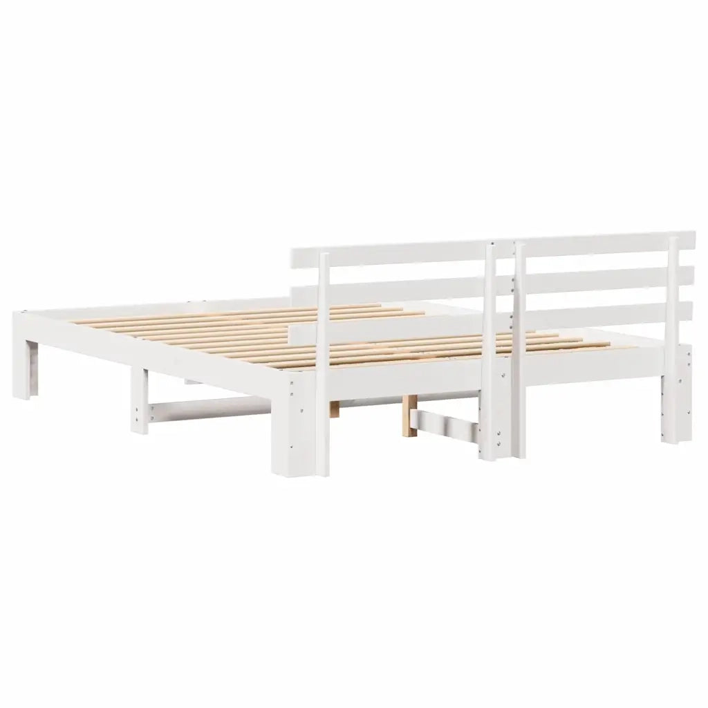 Struttura del letto-Giroletto-Rete del Letto Bianco 150 x 200 cm Pino massello 229896