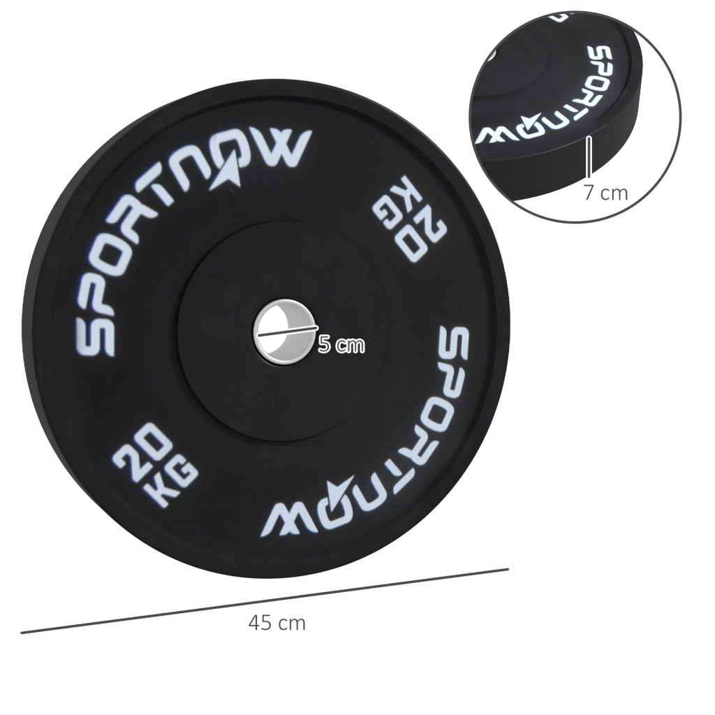 Set Dischi 20kg ¨C Minimal ¨C Nero 2 pezzi ?5cm