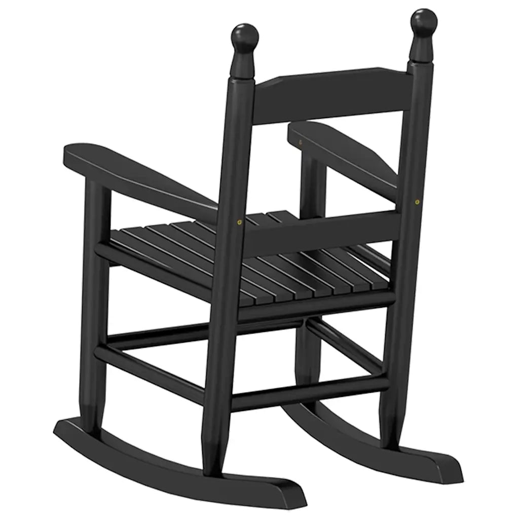 Sedie a Dondolo per Bambini 2 pz Nere Legno Massello di Pioppo CFW4242698