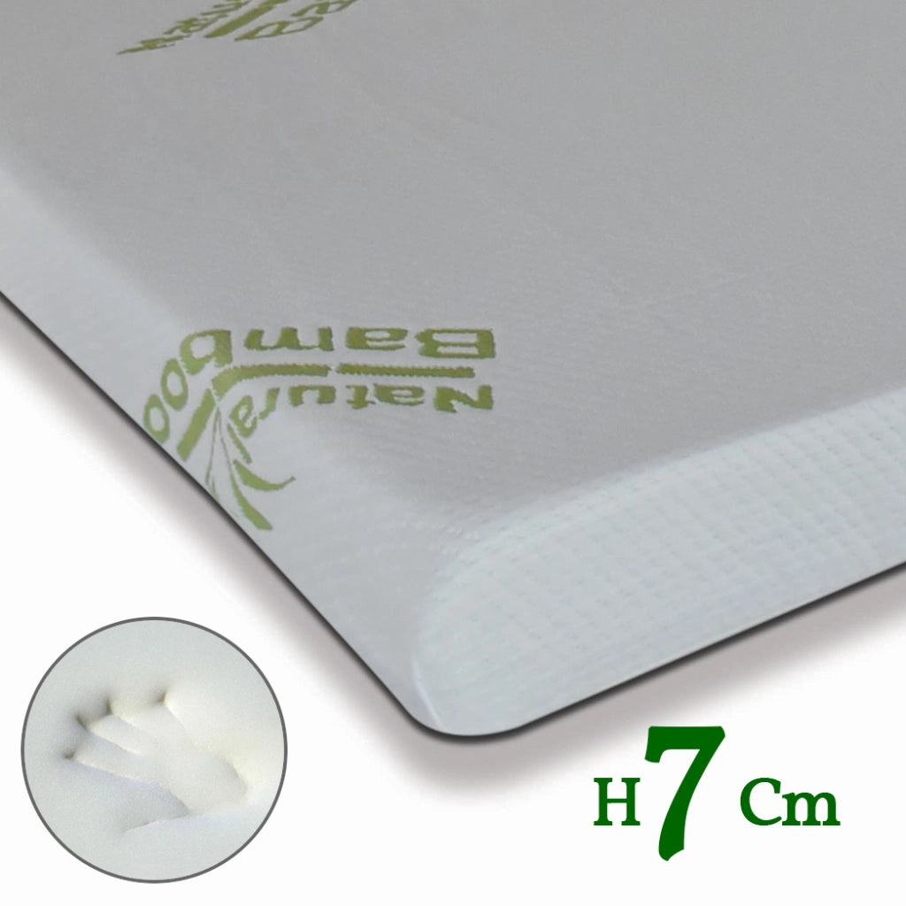 Topper memory alto 7 cm 190x200 cm, Topper morbido e avvolgente per materasso sfoderabile, correttore materasso Made in Italy con tessuto Anallergico 