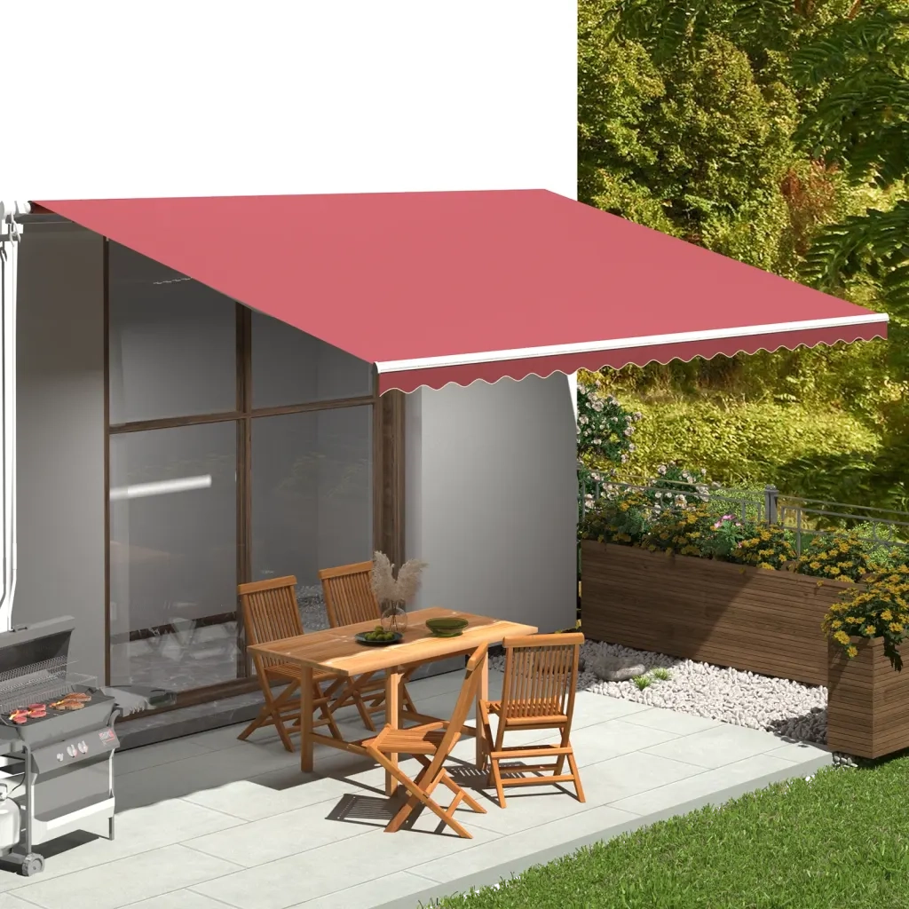 Tessuto di Ricambio per Tenda da Sole-Ricambio telo per tenda da sole Rosso Borgogna 5x3,5 m