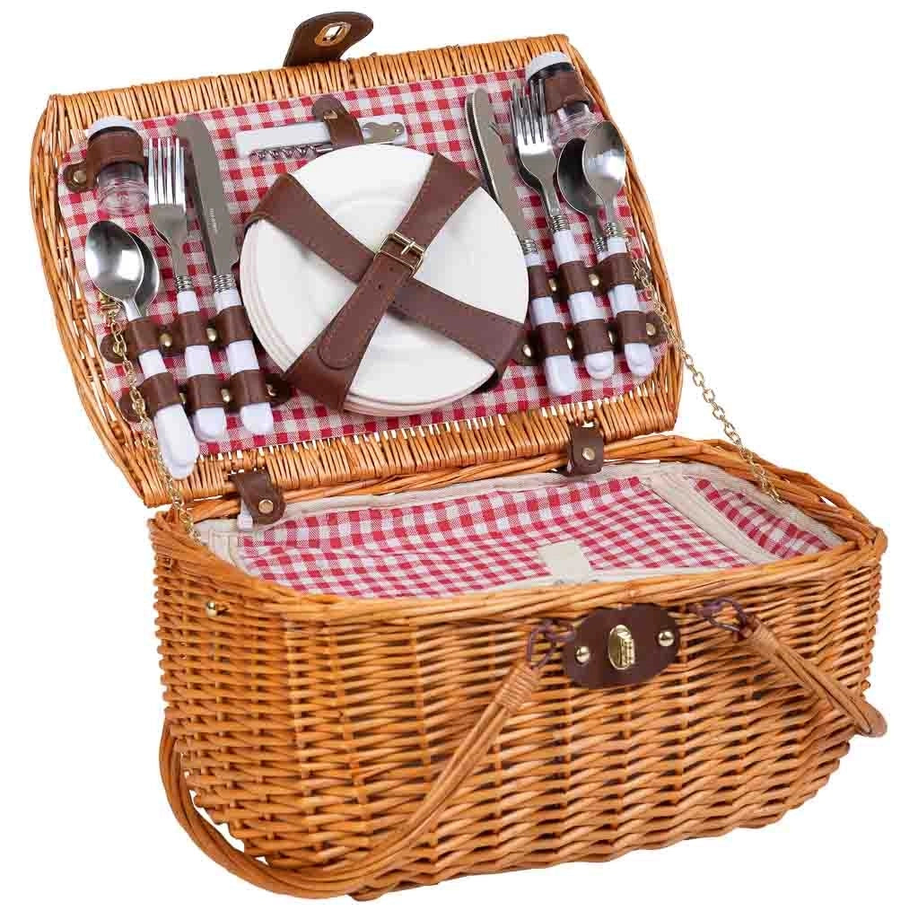 Cesto picnic rosso 40x28x22