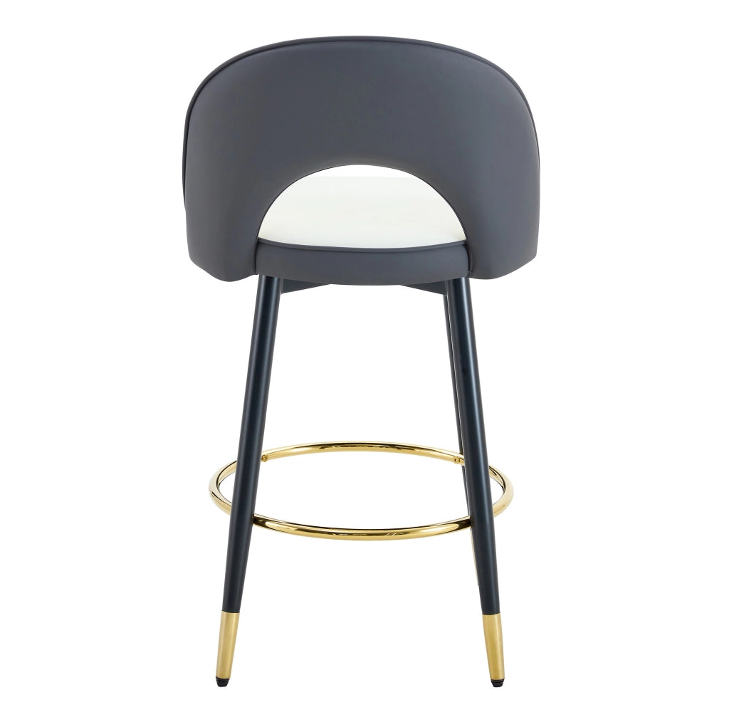 Set 2 sgabelli da bar girevoli 360° in PU grigio scuro e bianco HOMVRA