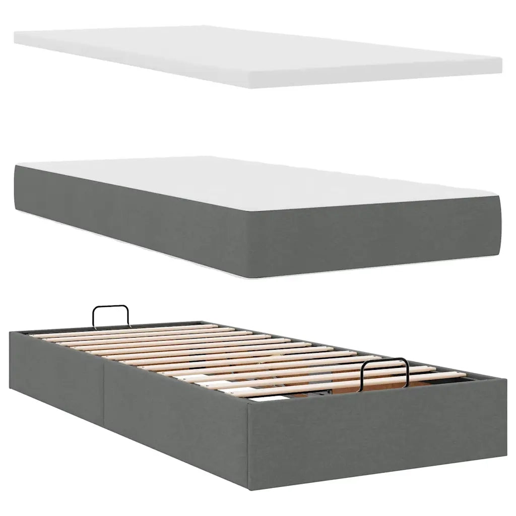 Struttura Letto Pouf con Materassi 200x200 cm in Tessuto 3311981