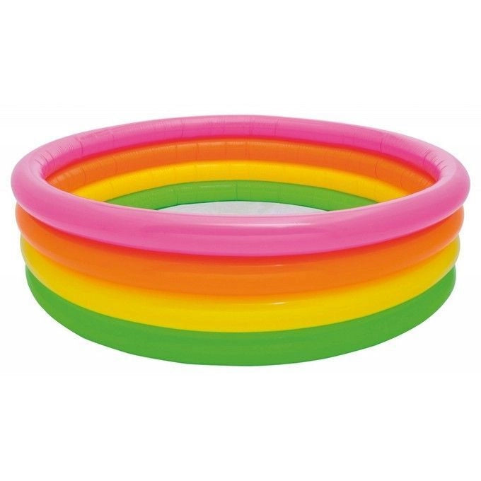 Intex 56441 Sunset Glow Pool Piscina Gonfiabile per Bambini 4 Anelli 168x46 cm 780 L colore Multicolore