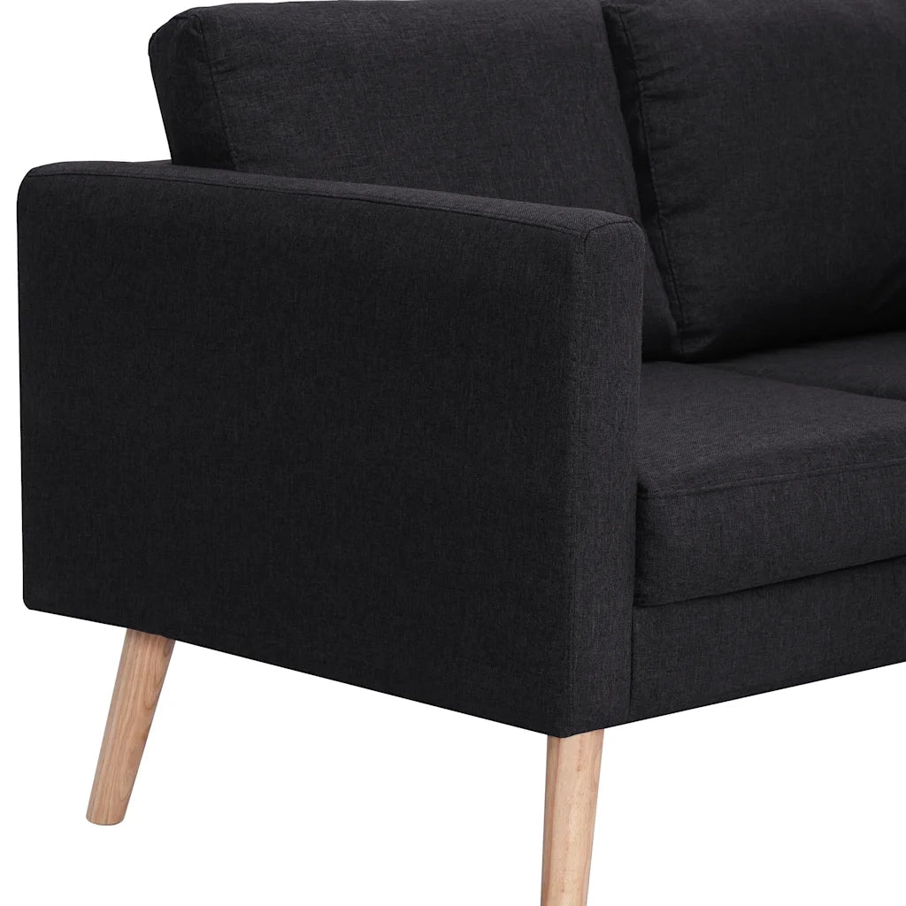 Divano a 2 Posti in Tessuto Nero 281359