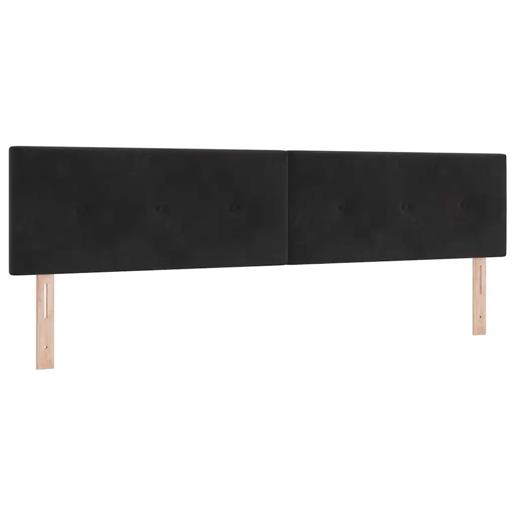Letto a Sorgente LED con materasso Nero 200 x 200 cm Velluto